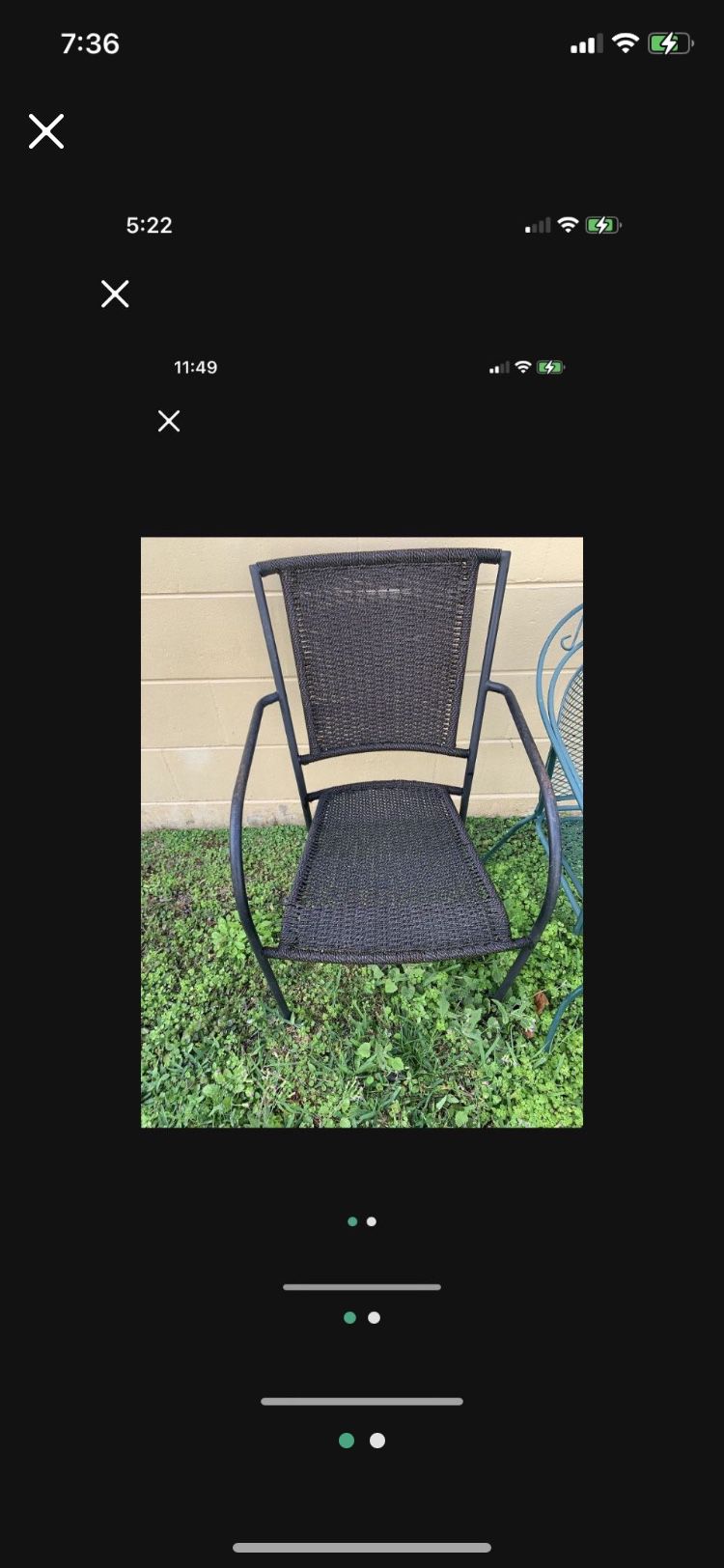 One outdoor patio chair