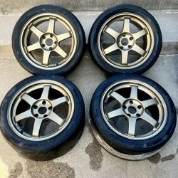 Og Bronze Volk Te37 17x8.5 9.5 5x114.3 Jdm Wheels