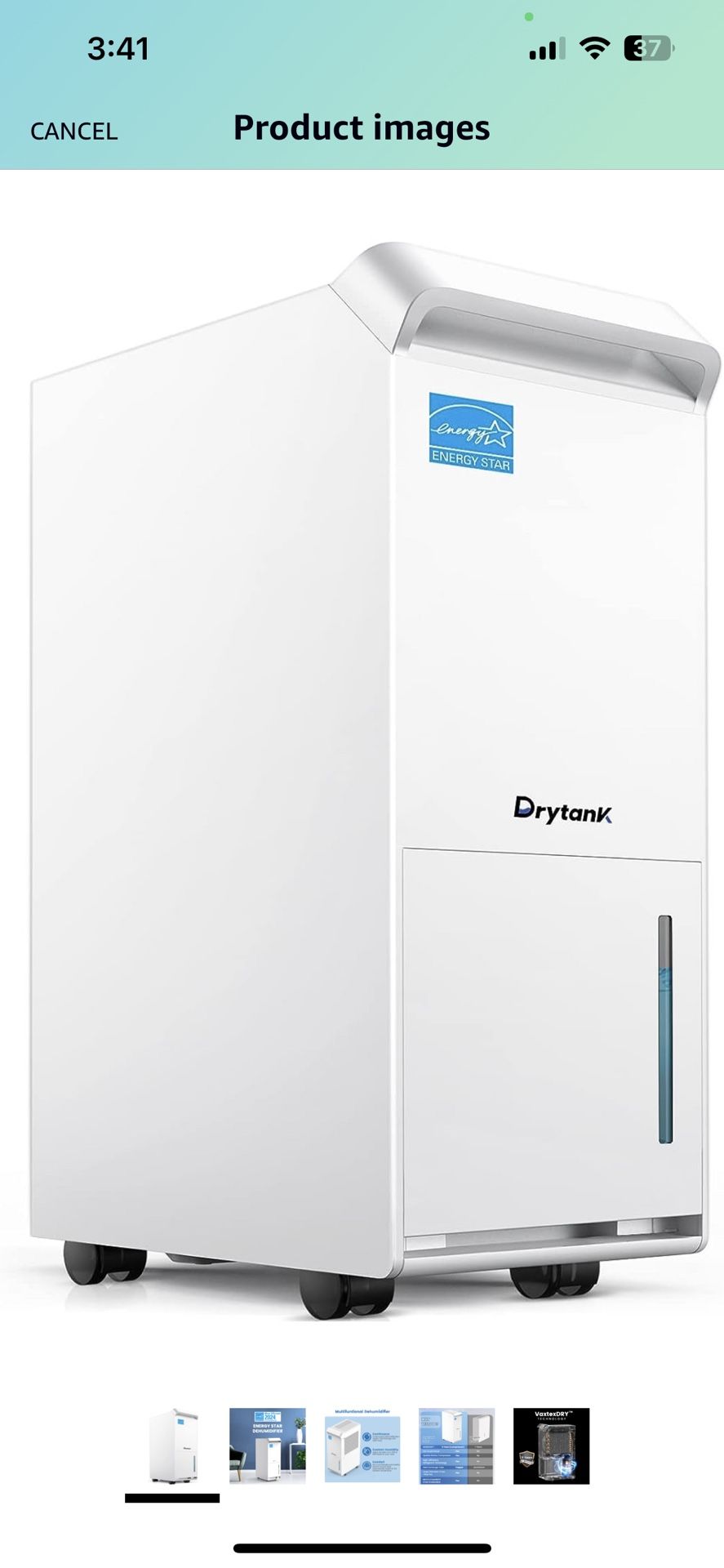 Vellgoo 4,500 Sq.Ft Energy Star Dehumidifier for Basement with Drain Hose, 52 Pint DryTank Series Dehumidifiers for Home Large Room, Intelligent Humid