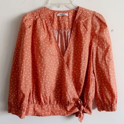 Madewell Pink Star Print Blouse - Size Small