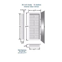 ZACA SPACECAB (Brand Rating: 4.3/5) Nunki 16 in. x 36 in. x 3-1/2 in. Frameless Recessed 1-Door Medi