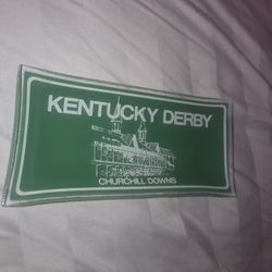 Vintage Kentucky Derby/Churchill Downs souvenir ashtray/glass tray 50s 60s