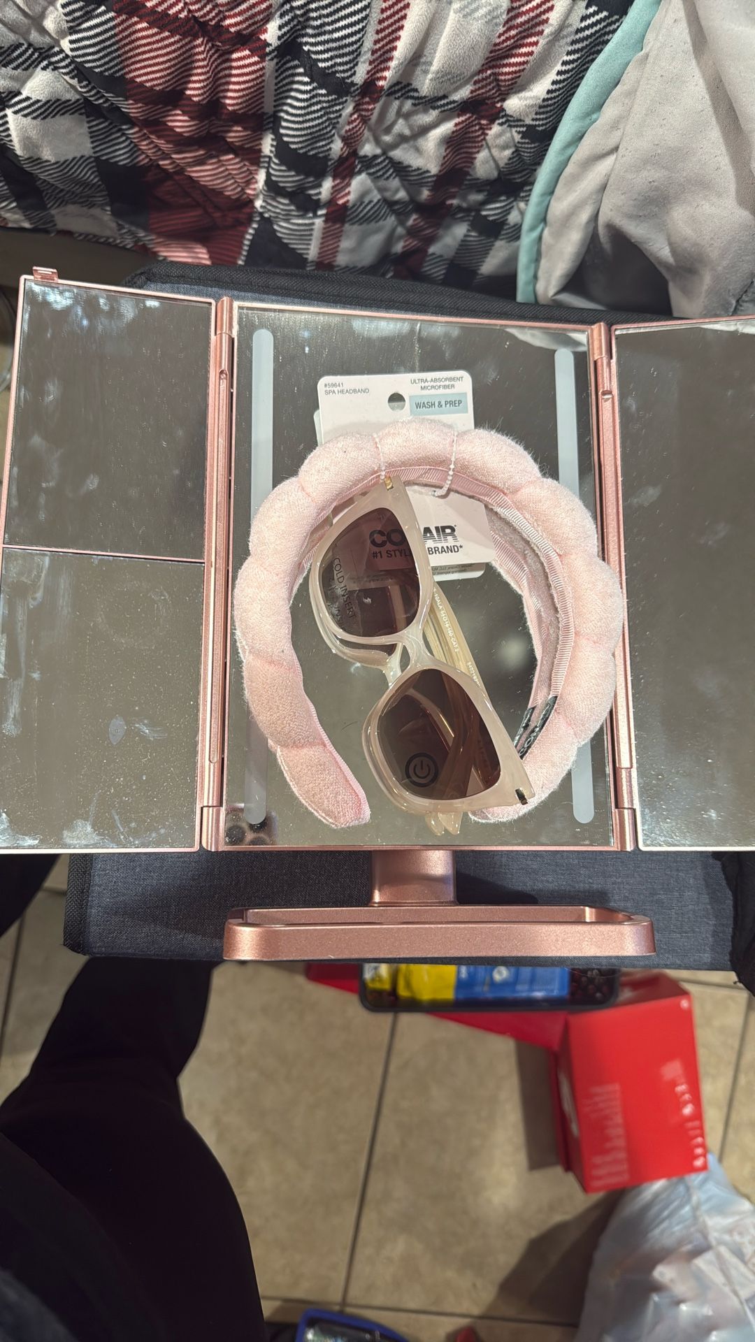 Light Up Mirror, Sunglasses And Spa Headband 