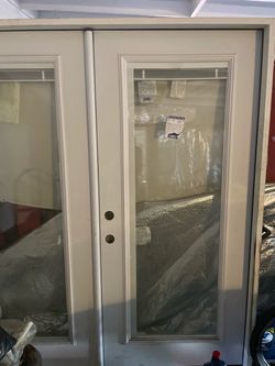 White French Door with Full Glass Panel