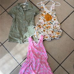 Little Girl Clothes Size 4t Summer Romper Bundle (3pcs)