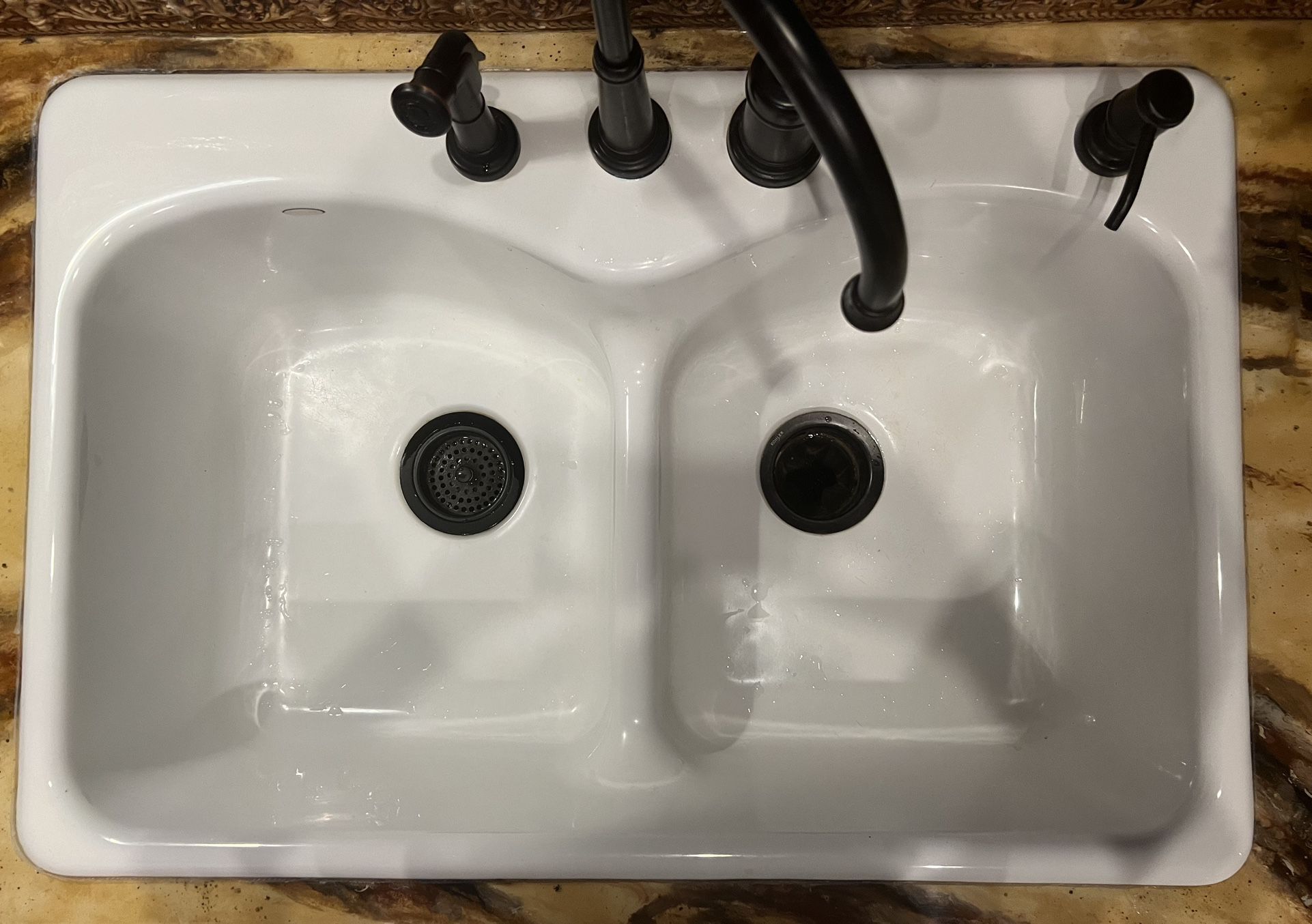 Kohler 33” Drop-In White Double Bowl Cast Iron Kitchen Sink ~ FREE DELIVERY 