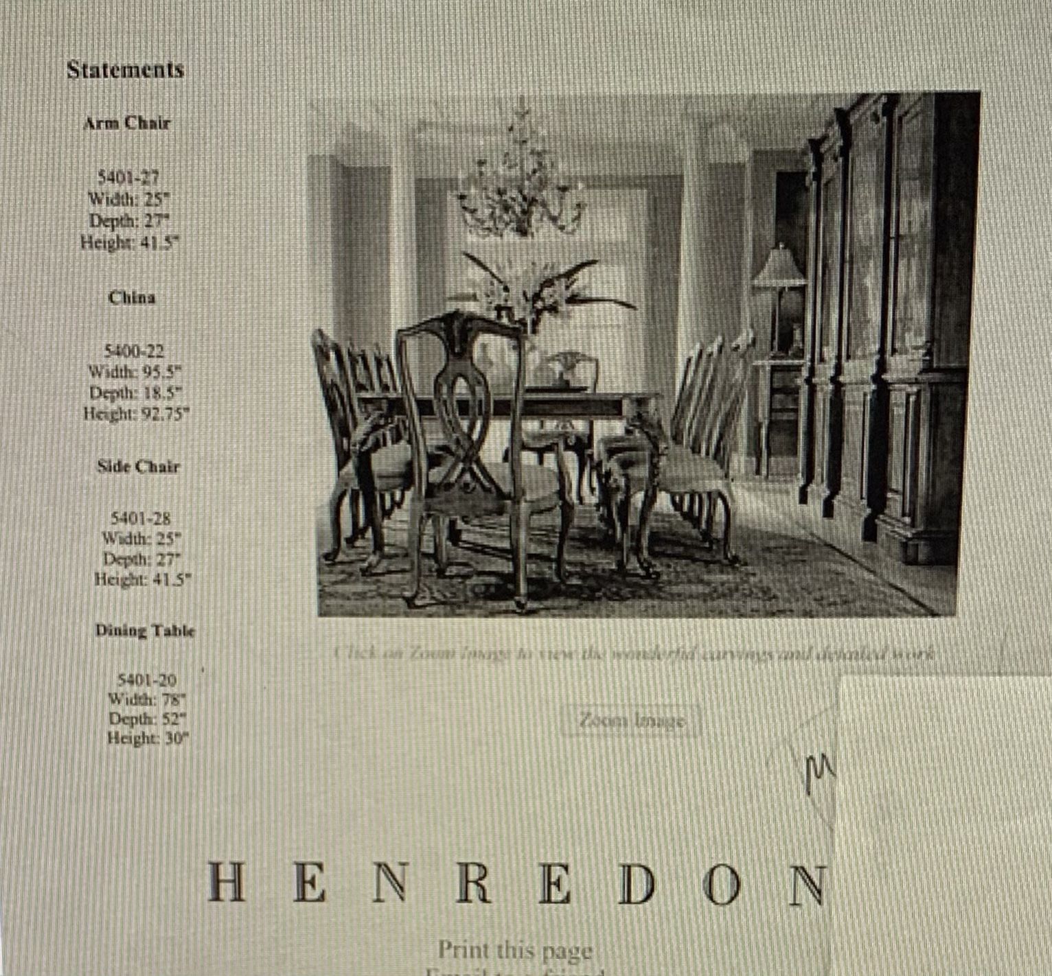 Henredon Dining Table & Chairs
