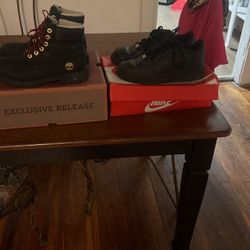 Timberland Premium Black Nubuck Size 5 Ina Half With Box In Good Condition          Black AF1 Size 7 In Ok Condition 