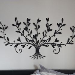Black Metal Tree Wall Art Deco