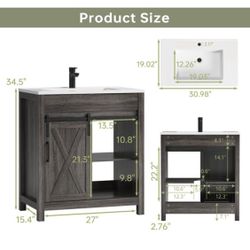 30” BATHROOM VANITY NEW IN BOX 