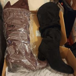 Brown and  Black Boots  Over Knee Boot Size 9