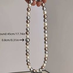 Luxurious Freshwater Pearl Necklace/Mixed Candy Colors