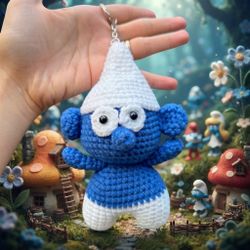 Clumsy Smurf Keychain Crochet