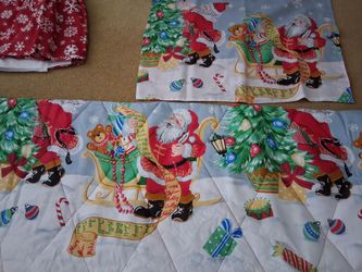Christmas twin bed comforters, shame, dust ruffles 2 sets new