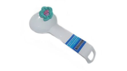 Cupcake Spring Kitchen Flower Plastic Spoon Rest-Handmade Crocheted-Sea Breeze Blue-Kitchen Decor