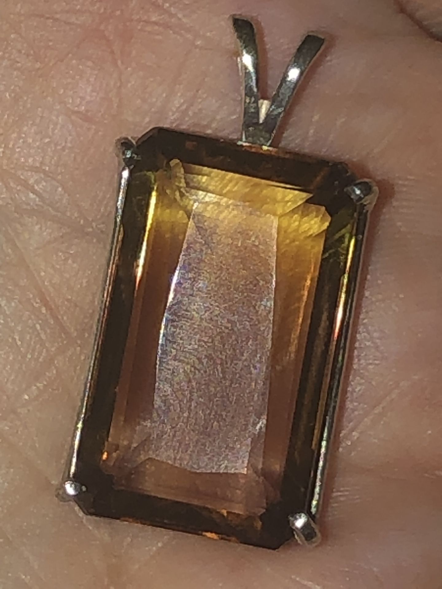 30x15 Natural Brazilian Ametrine Sterling Silver Pendant