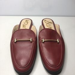 Sam Edelman Laurna Red Leather Slides Mules Flats Women's sz 8.5M US/38.5EU/7UK