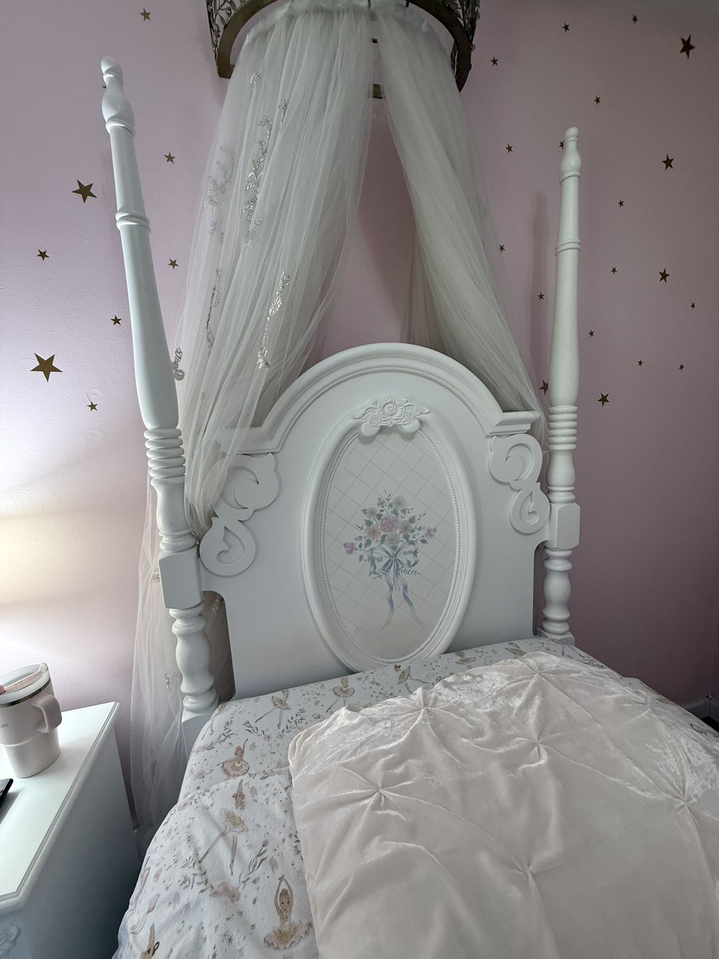 Twin Girls Bed frame And Night Stand Table