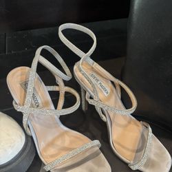 Steve Madden High Strappy Heels Silver