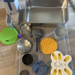 Large Cat Litter Box, Food Dispenser And More