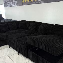 🛋️NEW!! Corduroy Sleeper Sectional Sofa STILL IN BOX 📦 