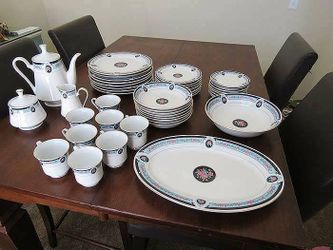 MOVING! MUST SELL by Sept 30th! REDUCED! 44 Piece Tienshan Cameo Rose Fine China Dish Set - $200