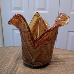 Murano White Cristal Candle Holder Italy