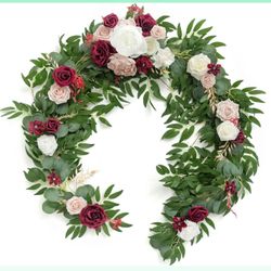 Ling's Moment Artificial Floral Swag - Marsala and Blush 