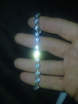 Gold Tennis Bracelet with Round Stones