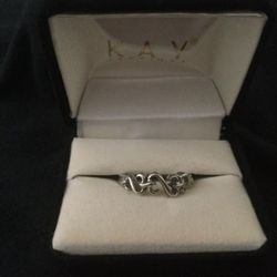 Jane Seymour Open Heart Sterling Silver Ring size 7