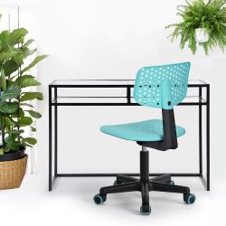 Homy Casa IWC TURQUOISE Ergonomic Office Chair with Colorful PU Casters and Nylon Base Open Box