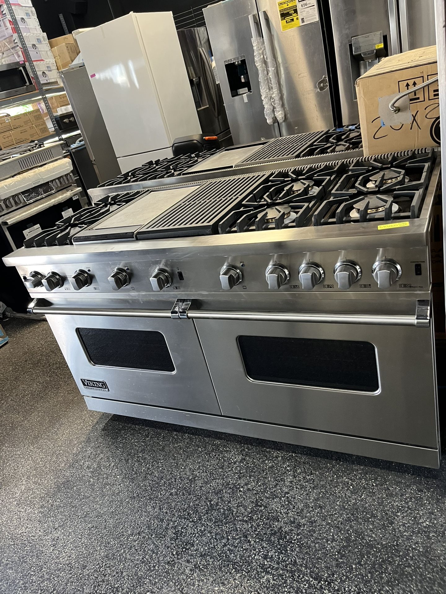 Stainless Steel Viking Professional Gas 60” Range Double Oven Stove