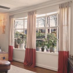 4 Luxury Linen Tab Top Curtain Panels - 90"