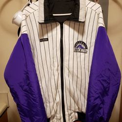 MLB Colorado Rookies Purple Pinstripe Columbia Jacket Size XL