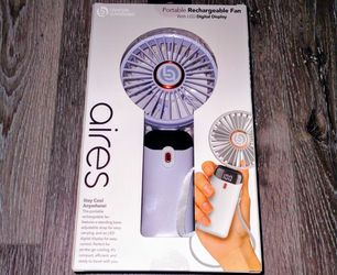 New portable rechargeable fan with LED digital display