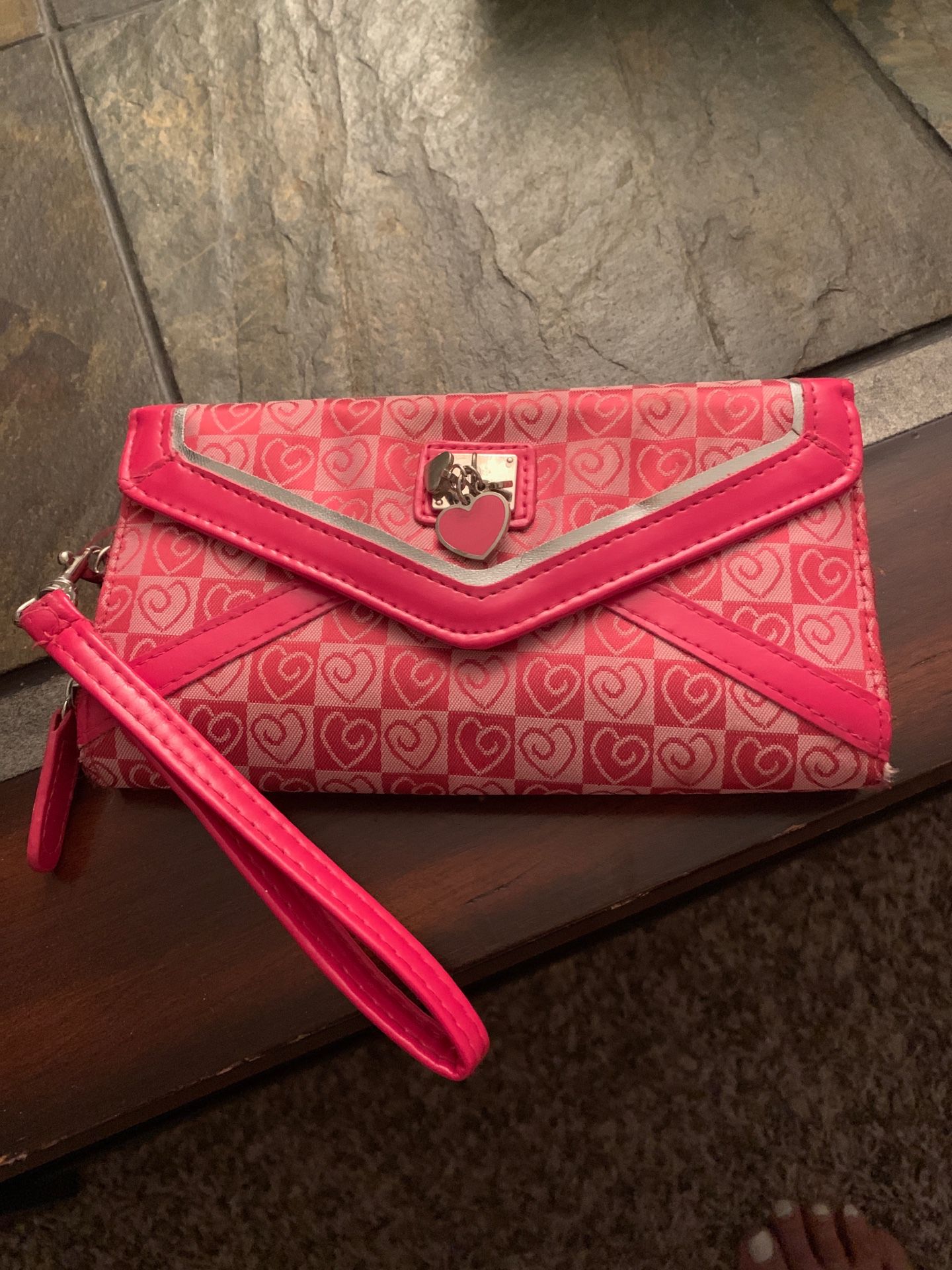 Pink wallet clutch
