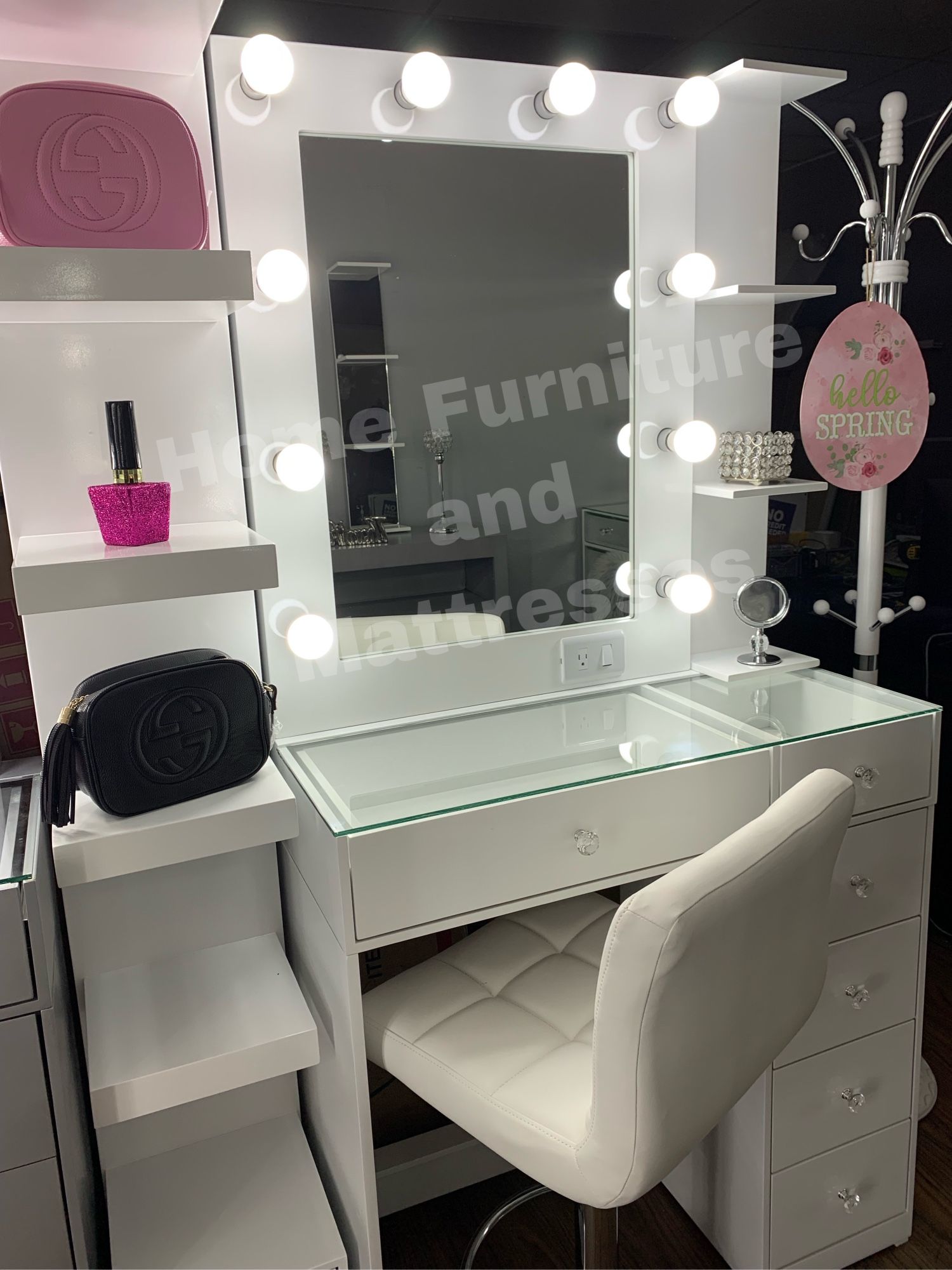 Vanity Set Hollywood Mirror LED Lights Makeup Table✨New