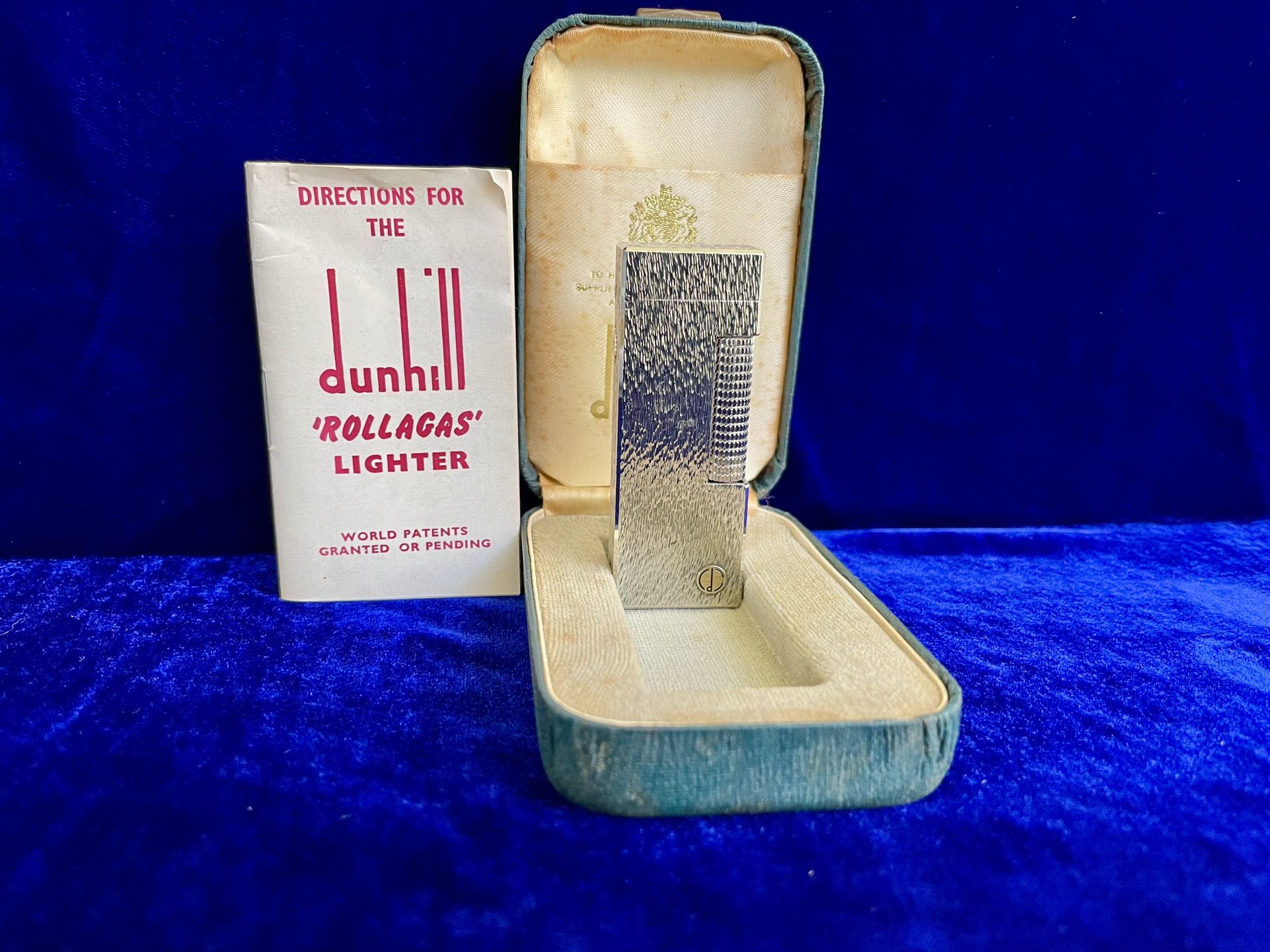 Vintage Silver Bark Dunhill Lighter Super Mint Condition Works 1 Year Warranty