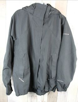 Columbia Titanium Omni-Tech Rain Jacket Hooded Black Full Zip Womens Sz L Large