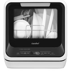 COMFEE' Portable Mini Dishwasher Countertop with 5L Built-in Water Tank for Apartments& RVs, No Hookup Needed