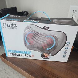 Rechargeable shiatsu pillow with heat