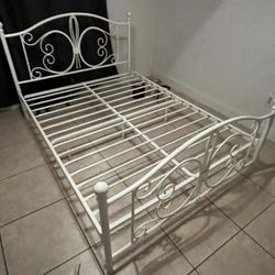 Twin Bed Metal White