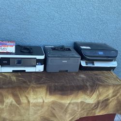 4 Printers All Work/ 2 HP , 2 Brother / Black And Color Moving Sale 