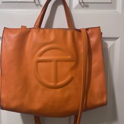 Orange Telfar Tote Bag 