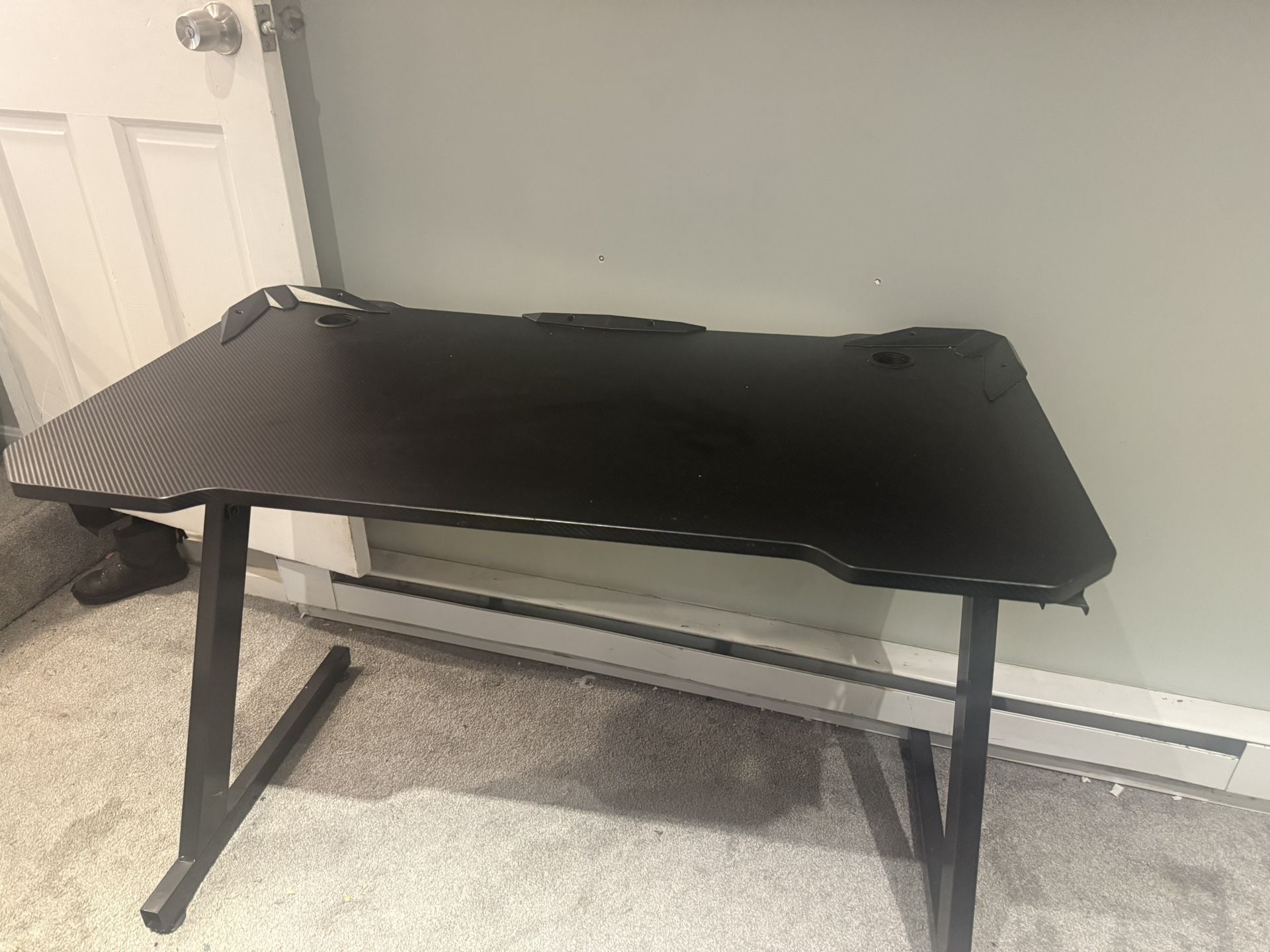 Gaming Table, Has Hooks And Holders For Drinks And Headphones