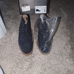 Hudson Hatchard Suede Chukka Shoes Navy Blue