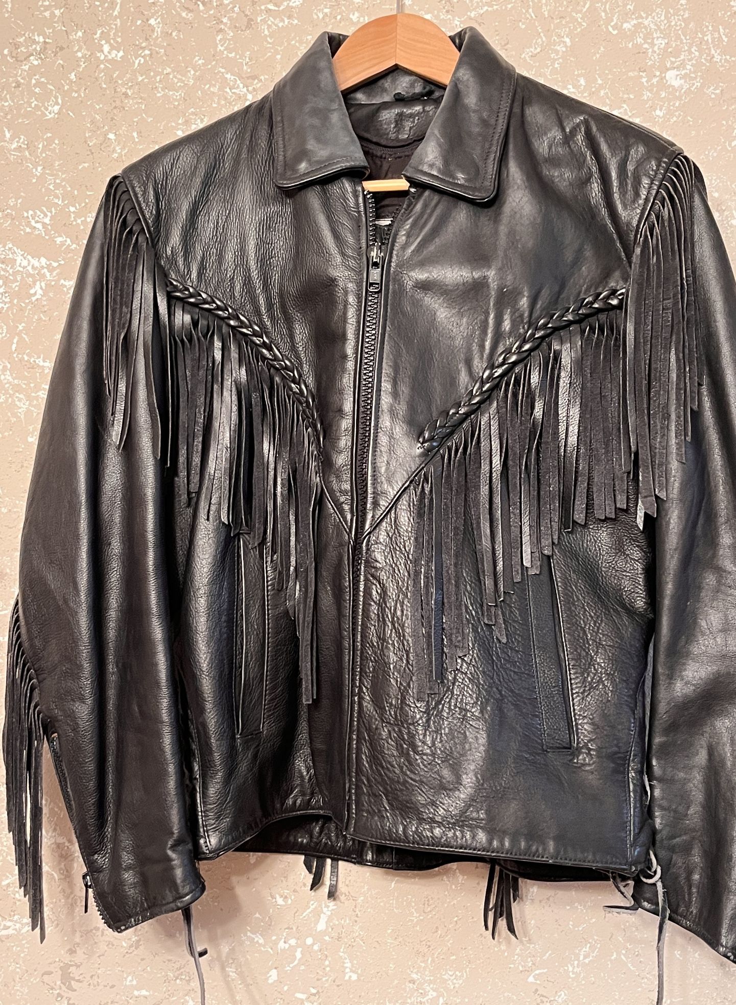 Route 66 Highway Wear Harley Davidson Women’s Motorcycle Coat Size 12 With Fringe