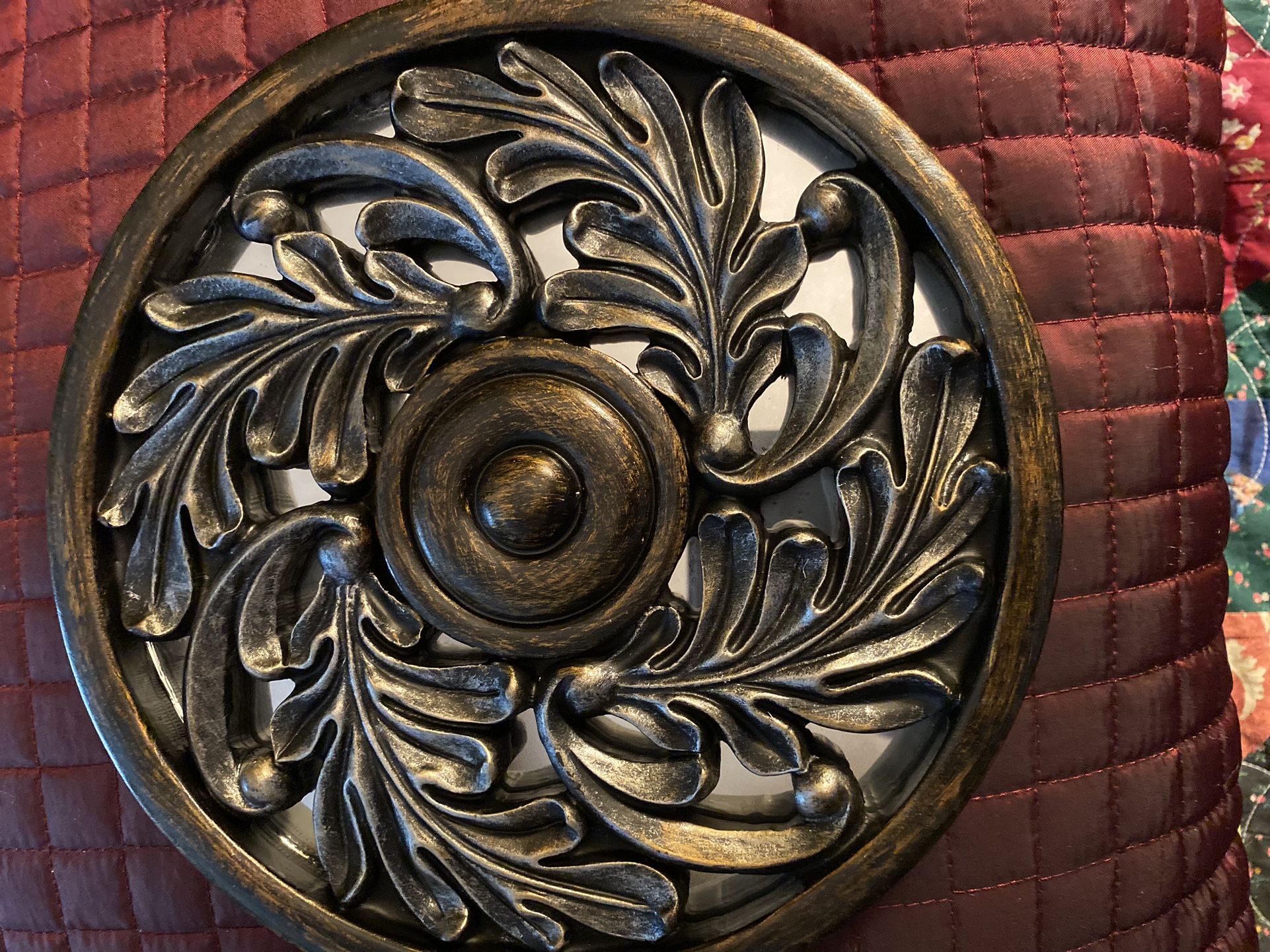 Decorative Wall Medallion With Mirrored Background