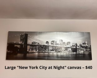 Large "New York City at Night" canvas 