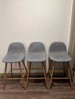 Grey Cloth Barstool Set